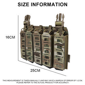 ซองใส่แม็กกาซีนปืนพก 9 มม. ยี่ห้อ SINAIRSOFT แบบยุทธวิธี พร้อมแถบตีนตุ๊กแกและสายรัดยางยืดสำหรับเสื้อเกราะและอุปกรณ์เสริม - Product Image 3