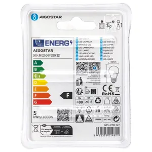 Lampadina LED G45 E27 4.9W, a risparmio energetico, lunga durata, ideale per illuminazione decorativa e uso domestico. - Product Image 3