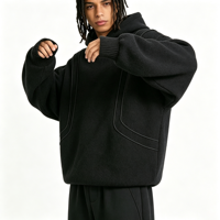 Ensemble de survêtement unisexe en molleton 100 % coton respirant, coupe oversize, avec logo personnalisé, style streetwear ample pour l'automne