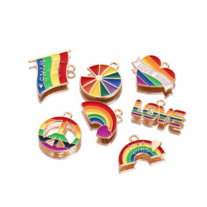 Sound Of Waves Rainbow Alloy Pendants DIY Jewelry Charms For Bracelets Necklaces Keychains Fashion Accessories - Product Image 1