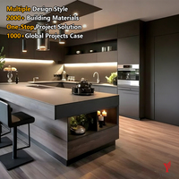 Meuble de cuisine de luxe sur mesure, armoire de rangement complète en bois, meuble modulaire moderne, îlot de cuisine prêt à assembler