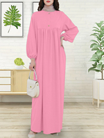 Robe Abaya Longue Plissée en Polyester Tricoté pour Femme, Style Moderne Musulman Arabe, Modeste, Égyptienne, Turque, Moyen-Orient, Dubaï, Collection 2025 – Prix Abordable