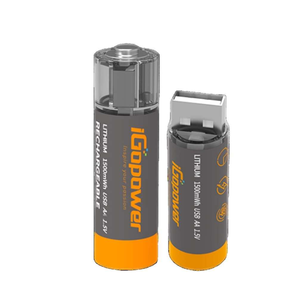 Custom Rechargeable Lithium Ion Battery 5V 1000mAh Continuance Usb Rechargable AA Batteries