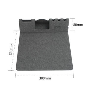 Alfombrilla de Ratón Multifuncional 3 en 1 de Cuero PU con Carga Inalámbrica de 15W, Soporte para Bolígrafo y Teléfono, para Trabajo desde Casa - Product Image 4