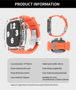 Explosive Reform <span class=keywords><strong>Richard</strong></span> Funda transparente Correa Mod integrada para Apple Iwatch 9 SE 8 7 6 5 Band Series 44mm 45mm - Product Image 4