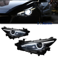 Ensemble de phares à LED avec lentille laser pour Mazda 3 Axela 2017-2019, DRL LED, Plug and Play, pièces de rechange automobiles, kit de modernisation