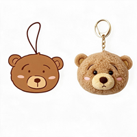 Porte-clés personnalisé en peluche ours en peluche, porte-monnaie doux en forme d'animal en peluche, mini sac à dos, pendentif avec logo imprimé pour cadeaux de mariage