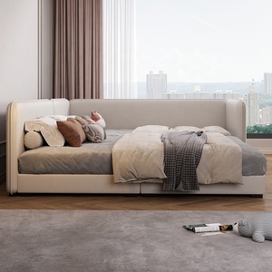 Lit superposé modulaire moderne pour bébé et enfant avec revêtement en cuir, garde-corps rembourré doux et extension tatami élargie - Product Image 5