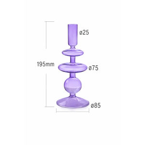 Ensemble de porte-bougies coniques en verre borosilicate côtelé de style nordique, fait main, décoration de Noël pour la maison, verre résistant à la chaleur de haute qualité - Product Image 1