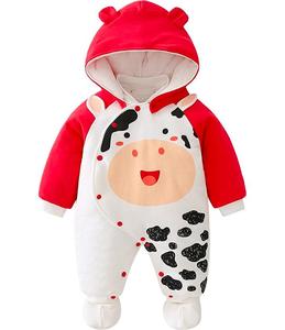 Monos para Bebés Recién Nacidos, Trajes de Algodón para Otoño e Invierno con Gorro y Pies, Mono Unisex Suave y Cálido para Bebé - Product Image 1