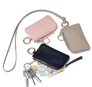 Monedero Colgante con Diseño Creativo, con Capa Superior de Cuero Vacuno, Cartera Portátil con Llavero, Mini Bolsa para Tarjetas para Uso Diario - Product Image 1