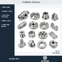 Pièces industrielles usinées sur mesure par CNC, fournisseur OEM, précision 0,005 mm, ISO 9001, rugosité de surface Ra 1,6 µm pour l'usinage de l'acier inoxydable