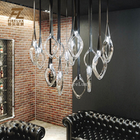 Lustre circulaire Firelux personnalisé pour villa, hôtel, escalier, grand format, transparent, avec branches et feuilles, pour intérieur