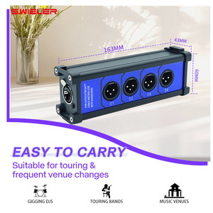 กล่องแยกสัญญาณ Ethercon 4 ช่อง แบบ <span class=keywords><strong>RJ45</strong></span> เป็น XLR พร้อมตัวตัดสัญญาณ XLR/DMX/AES สำหรับสาย <span class=keywords><strong>Cat6</strong></span> Ethernet ใช้ในงานเวทีและสตูดิโอ - Product Image 6