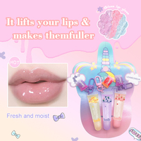 Brillant à lèvres avec porte-clés avec emballage personnalisé porte-clés accessoires clair mignon naturel étanche CE enfants végétalien rose liquide OEM