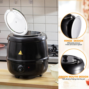 Olla para Sopa de Grado Comercial SB6000 con Tapa Abatible y Olla Interior Desmontable de Acero Inoxidable para Restaurante, 10.5 Cuartos, Negra - Product Image 6