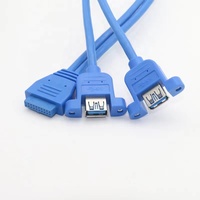 Cable Divisor en Y USB 3.0 de 20 Pines Hembra para Placa Base a Doble USB 3.0 Hembra para Montaje en Panel