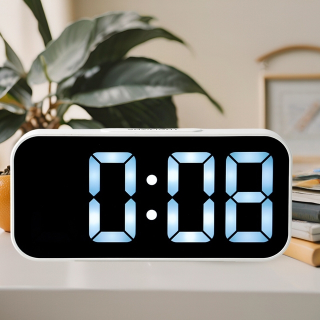 Hot Multifunction Digital Alarm Clock USB Charging Desktop Powered Operated Led Mirror Electronic Clock