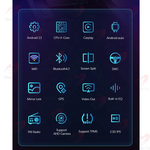 QLED Unit kepala Audio mobil, <span class=keywords><strong>Android</strong></span> 14 inci 9/10 inci Universal GPS Navigator 8 + 128G 1280*720 Amplifier DSP CarPlay dasbor - Product Image 6