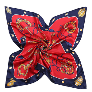 Foulards imprimés <span class=keywords><strong>à</strong></span> motifs géométriques <span class=keywords><strong>de</strong></span> couleur beige particulière Designs <span class=keywords><strong>de</strong></span> logo personnalisé Foulard en mousseline <span class=keywords><strong>de</strong></span> soie carré en crêpe <span class=keywords><strong>de</strong></span> Chine pour femmes - Product Image 1