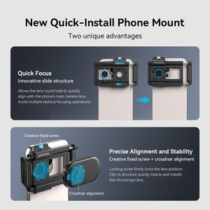 Nueva lupa de microscopio Universal de alta calidad para teléfono móvil 150X Zoom óptico Clip de cámara LED Micro lente - Product Image 4