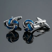 Boutons de manchette de luxe pour hommes, blancs et bleus, en or et argent, avec nœud, pour chemises à poignets français, vente en gros fabricant