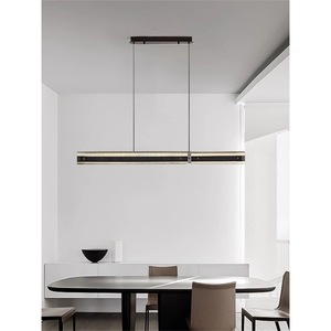 2023 High-End Minimalist Italian Design Strip Pendant <b>Light</b> Sophisticated Black Luxury for <b>Dining</b> Rooms & Bar Counters - Product Image 1