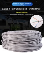 Câble réseau CAT5 double blindage 100m en PVC, cuivre sans oxygène, paire torsadée à huit conducteurs, pour surveillance domestique et connexion haut débit