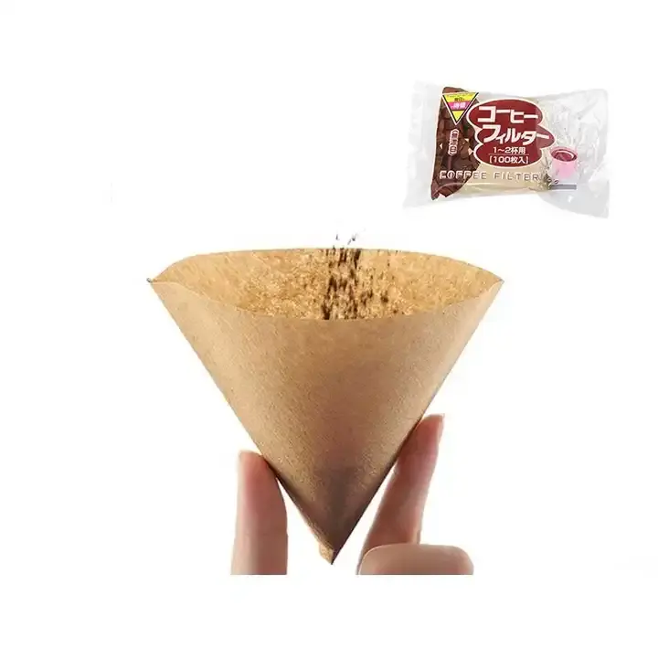 Papel de filtro de café papel de filtro redondo papel de filtro de café polpa de log em forma de cone