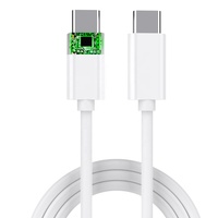 Cable de función completa tipo C a tipo C blanco ABS USB PD carga rápida 100W Gen2 10Gbps Cable de datos para cargador de 65W Samsung iPad