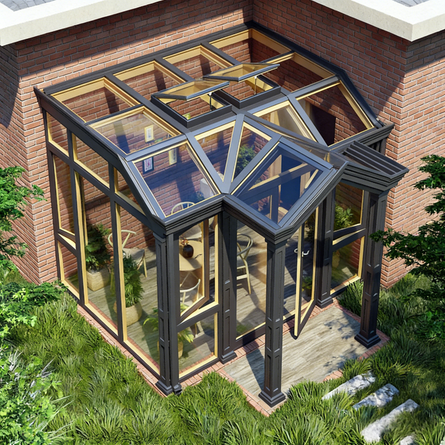 Prefabricated Aluminum Sunroom - High Quality Double Glazed Glass House