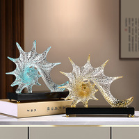 Décoration artistique moderne en résine époxy sculptée en forme d'étoile de mer, style art populaire océanique, pour porche, salon, pièce témoin, objet de collection
