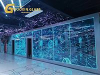 Verre trempé imperméable durable Guoxin avec motifs peints pour salon, cuisine, escalier, hôtel, atelier et décoration