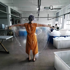 Poncho <span class=keywords><strong>de</strong></span> <span class=keywords><strong>pluie</strong></span> transparent personnalisé, imperméable et réutilisable en EVA, avec capuche et bordure réfléchissante <span class=keywords><strong>de</strong></span> sécurité pour le vélo - Product Image 2