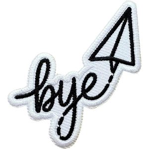 Bye Paper Airplane Embroidery <b>Patch</b> 3 Inches Iron <b>On</b> <b>Sew</b> <b>On</b> Travel Applique Fabric <b>Patch</b> Bags - Product Image 1