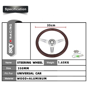 <span class=keywords><strong>Volant</strong></span> de direction classique universel 14 "350mm en <span class=keywords><strong>bois</strong></span> pour <span class=keywords><strong>Mercedes</strong></span> Chevrolet - Product Image 4