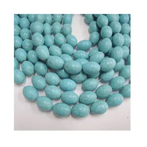 15*20mm Big blue Stone turquoise Oval shape Loose stone styles choice Gemstone Chips natural stone jewelry