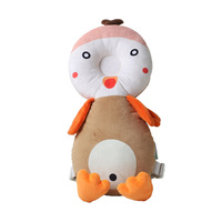 Coussin anti-chute avec dessin animé, oiseau brun épais, casque pour bébés
