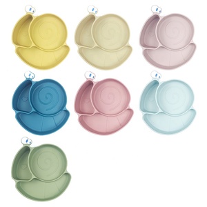 Bambini bambino cibo alimentazione mangiare bambino morbido in Silicone piastra di aspirazione bambina carina lumaca in Silicone piatto Plato De Caracoles - Product Image 5