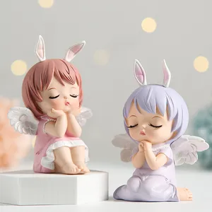 प्रार्थना करने के लिए छोटे रचनात्मक प्यारे एंजेल गहने शिल्प शिल्प परी लड़की दिल के लिए कार्टून खिलौने
