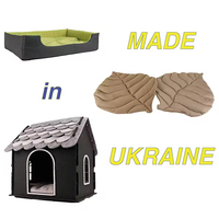 Maison pour chien et chat en feutre pliable et amovible, double couleur, avec coussin moelleux