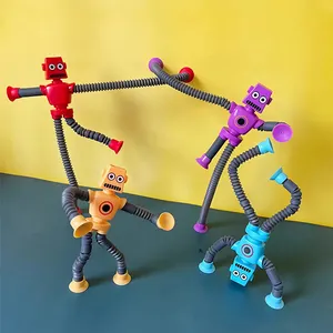 Educatieve Telescopische Zuignap Robot Speelgoed S-Veranderende Buis Fidget Pop Tubes Zintuiglijk Speelgoed Voor Kinderen