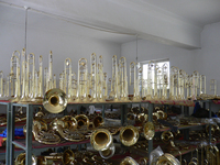 Trombone Bb/F Key Gold Lacquer Brass Bass Portable Instrument
