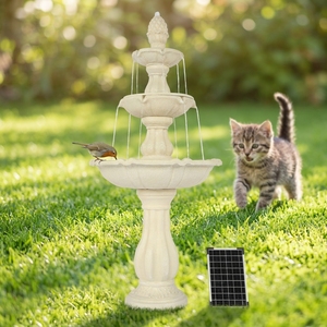 <span class=keywords><strong>Fontaine</strong></span> d'eau décorative de jardin portable <span class=keywords><strong>à</strong></span> 3 niveaux en résine de fibre de verre avec <span class=keywords><strong>énergie</strong></span> <span class=keywords><strong>solaire</strong></span> et batterie - Product Image 3