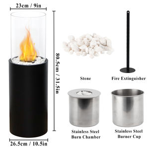 31.5 "H caminetto esterno esterno in metallo nero camino rotondo Hotel corridoio decorativo <span class=keywords><strong>bioetanolo</strong></span> riscaldatore - Product Image 6