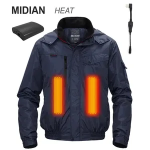 Midian heat battery jacket giacche letterman all'ingrosso costume uomo giacca abbigliamento da pesca abiti da campeggio