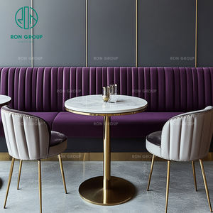 Sang Trọng Màu Tím Vòng Thiêu Kết Đá Nhung Khách Sạn Nhà Hàng Đồ Nội Thất Sofa Gian Hàng Chỗ Ngồi Ghế Và Bảng Cho Cà Phê Cửa Hàng - Product Image 2