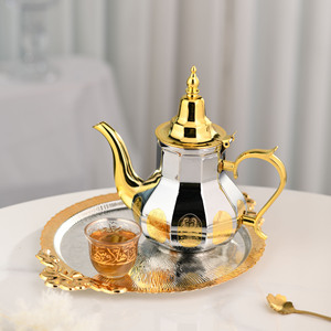 Teiera in Metallo per Ristoranti <span class=keywords><strong>Arabi</strong></span> e Campeggio, Capacità 700ml, Design Retrò di Lusso, Stile Marocchino Classico Rinforzato - Product Image 4