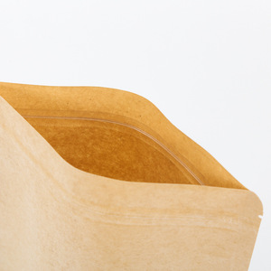 Sac en papier kraft à fermeture éclair personnalisé avec fenêtre transparente, matériaux recyclés, <span class=keywords><strong>emballage</strong></span> pour granola, vêtements, <span class=keywords><strong>emballage</strong></span> <span class=keywords><strong>alimentaire</strong></span> de qualité supérieure - Product Image 6