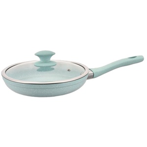 Ensemble de poêles à frire en granit de 24 cm avec revêtement en marbre et couvercle en verre - Product Image 3